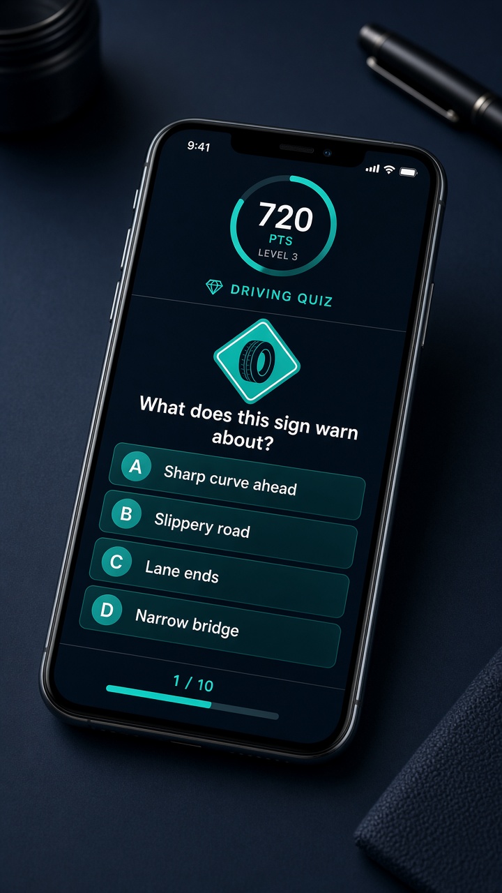 DriveSmart NJ quiz on an iPhone